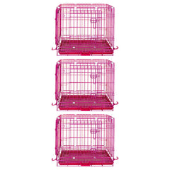 24-42" Collapsible Pink Dog Crate RED24-42