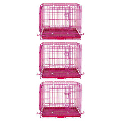 24-42" Collapsible Pink Dog Crate RED24-42