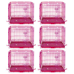 24-42" Collapsible Pink Dog Crate RED24-42