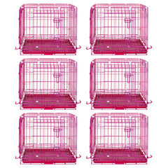 24-42" Collapsible Pink Dog Crate RED24-42