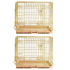 24-42" Collapsible Copper Gold Dog Crate GLD24/30/36/42
