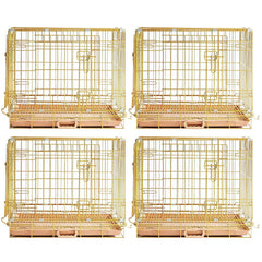 24-42" Collapsible Copper Gold Dog Crate GLD24/30/36/42
