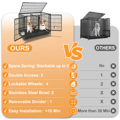 42" Stackable Dog Crate 43T+WHLP02