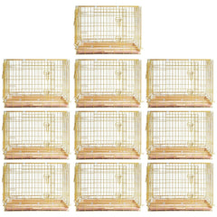 24-42" Collapsible Copper Gold Dog Crate GLD24/30/36/42