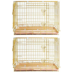 24-42" Collapsible Copper Gold Dog Crate GLD24/30/36/42