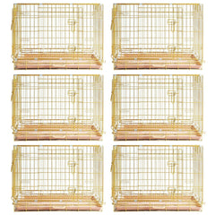 24-42" Collapsible Copper Gold Dog Crate GLD24/30/36/42