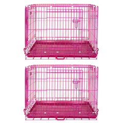 24-42" Collapsible Pink Dog Crate RED24-42