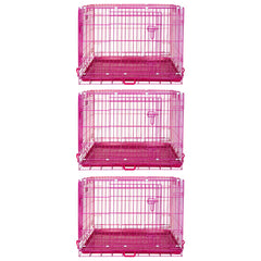 24-42" Collapsible Pink Dog Crate RED24-42