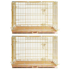 24-42" Collapsible Copper Gold Dog Crate GLD24/30/36/42