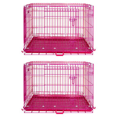 24-42" Collapsible Pink Dog Crate RED24-42