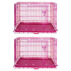 24-42" Collapsible Pink Dog Crate RED24-42