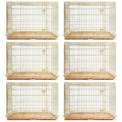 24-42" Collapsible Copper Gold Dog Crate GLD24/30/36/42