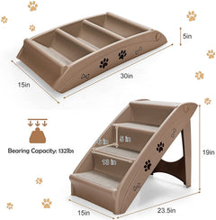 Collapsible Plastic Pet Stairs 4 Step Ladder for Small Dog and Cats