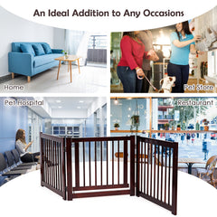 24 Inch Configurable Folding 3 Panel Wood Dog Fence