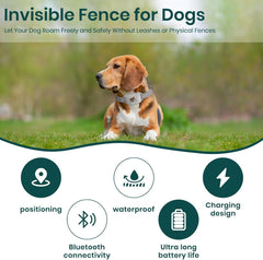 GPS Dog Collar Wireless Fence Training Waterproof App Control No Subscription