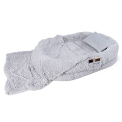 Washable Fluffy Human Dog Bed with Soft Blanket and Plump Pillow
