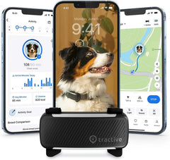 Smart Dog GPS Tracker with Virtual Fence, Vital Signs & Bark Monitoring, Waterproof Collar Attachment