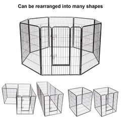 8 Metal Panel Heavy Duty Pet Playpen Dog Fence with Door