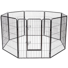 8 Metal Panel Heavy Duty Pet Playpen Dog Fence with Door