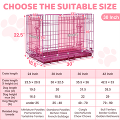 24-42" Collapsible Pink Dog Crate RED24-42