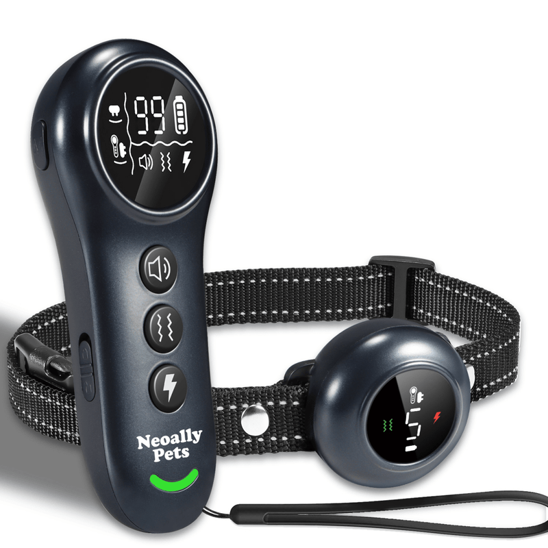 NeoAlly 2-in-1 Dog Training & Bark Control Collar | Automatic Barking Detection, Remote Shock, 5-150lbs Dogs | Rechargeable, Waterproof