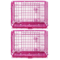 24-42" Collapsible Pink Dog Crate RED24-42