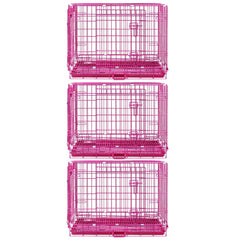 24-42" Collapsible Pink Dog Crate RED24-42